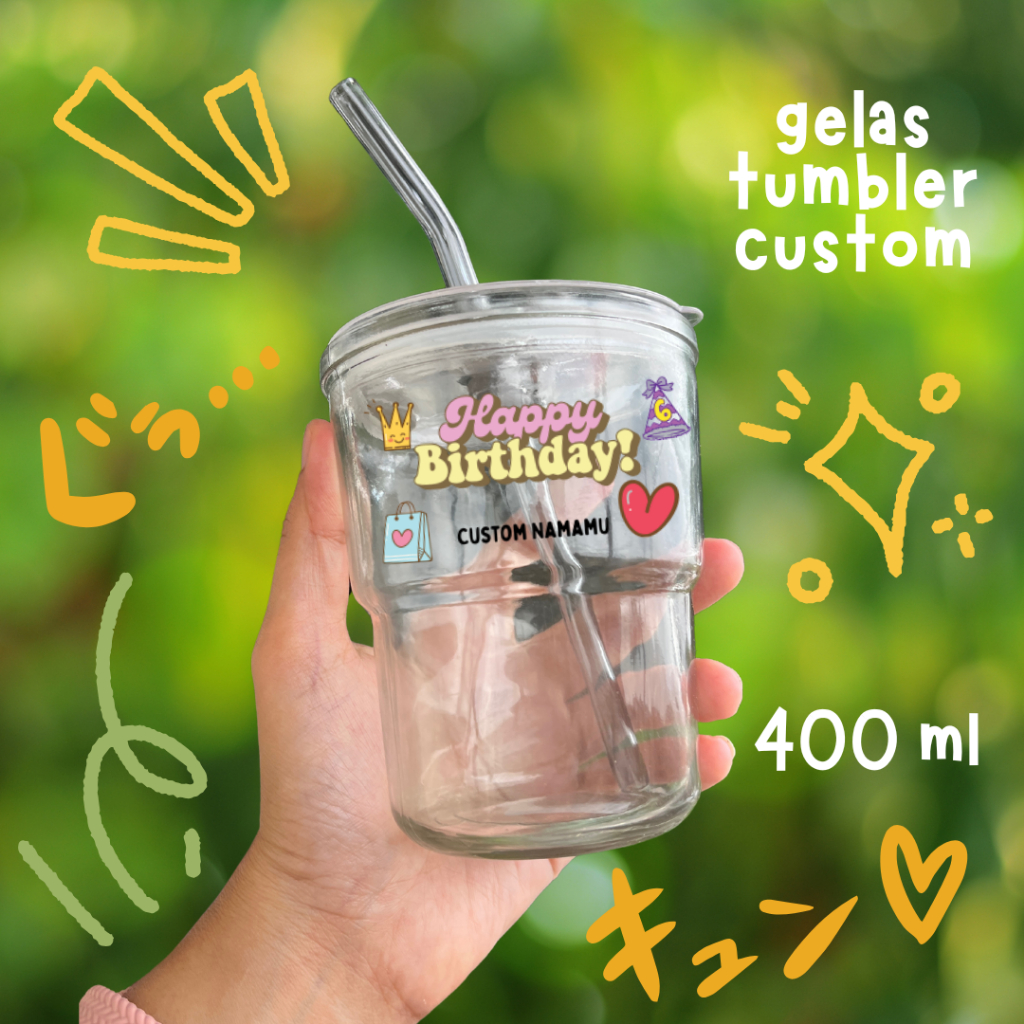 Gelas tumbler custom aesthetic