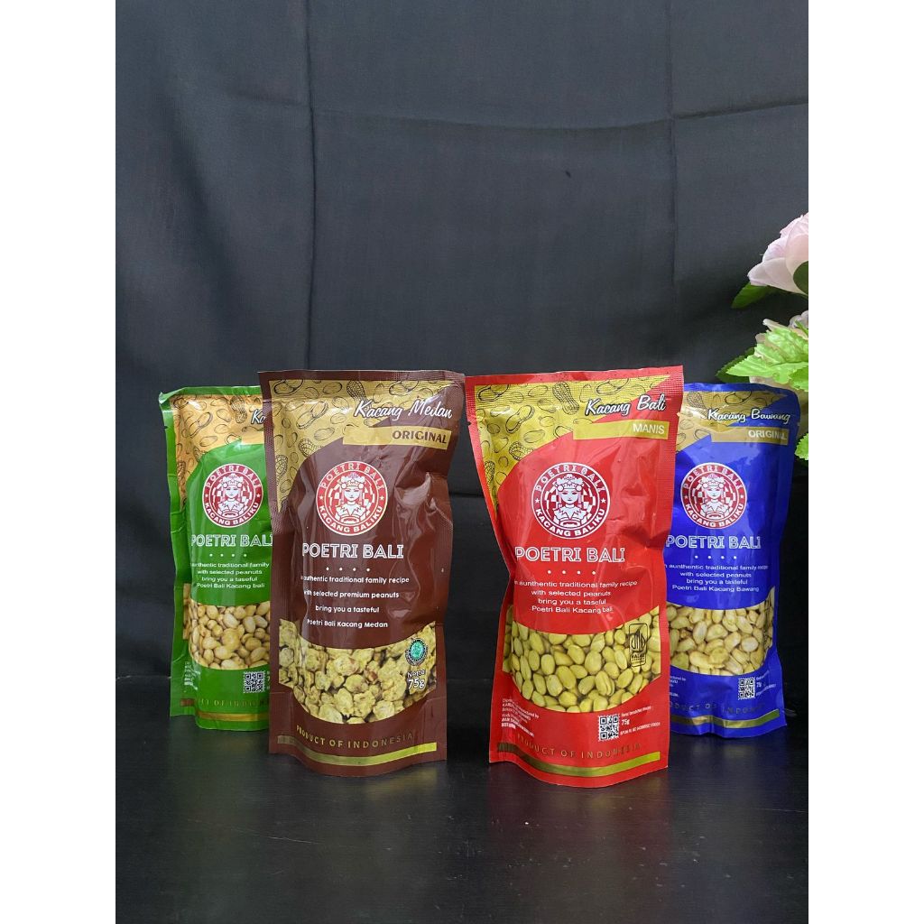 

POETRI BALI KACANG BALI ASIN/MANIS/BAWANG ORIGINAL/MEDAN 75gr