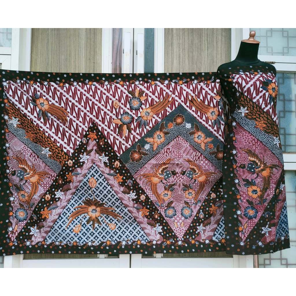 Batik Umiromlah 0710248 Bahan Kain Batik Full Tulis Asli Canting Pengrajin Madura Pamekasan Merah Bi