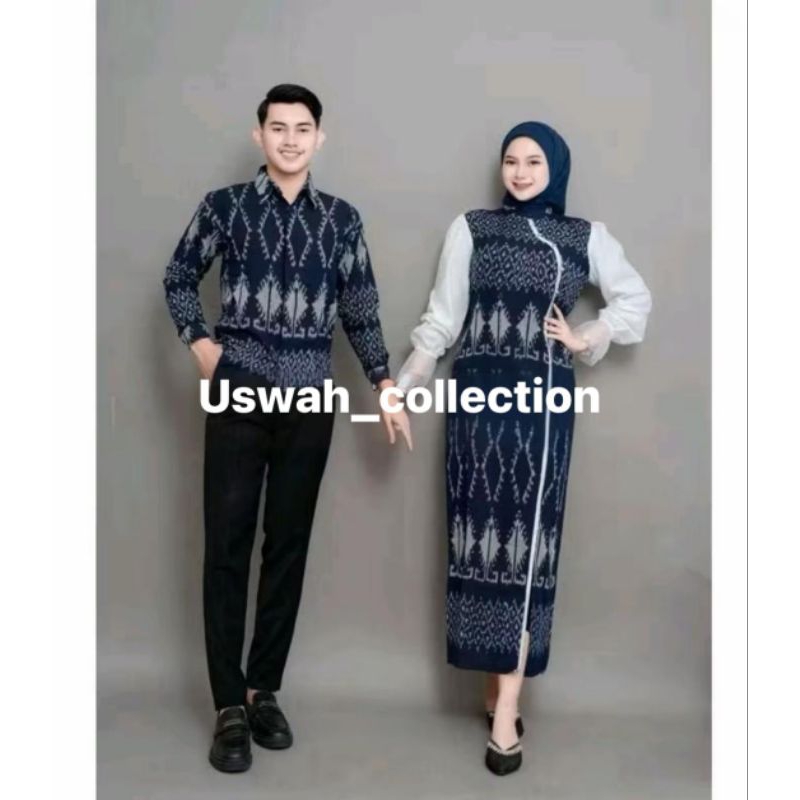KINARA COUPLE TENUN NAVY - BAJU TENUN COUPLE - COUPLE TENUN KONDANGAN