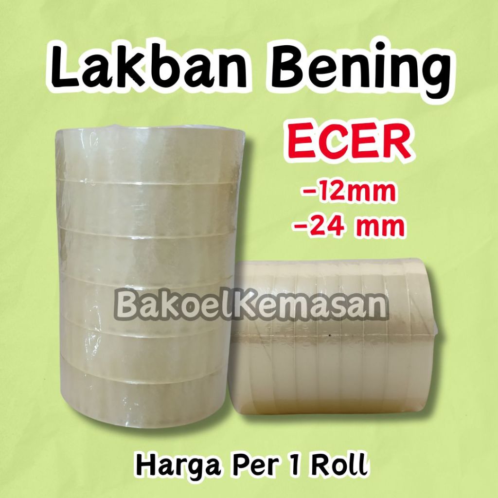 

Isolasi Bening 12mm, 24mm x 75 Yard Solatip Lakban Clear ECER