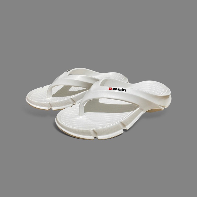 Sandal jepit pria komin warna putih sandal jepit karet