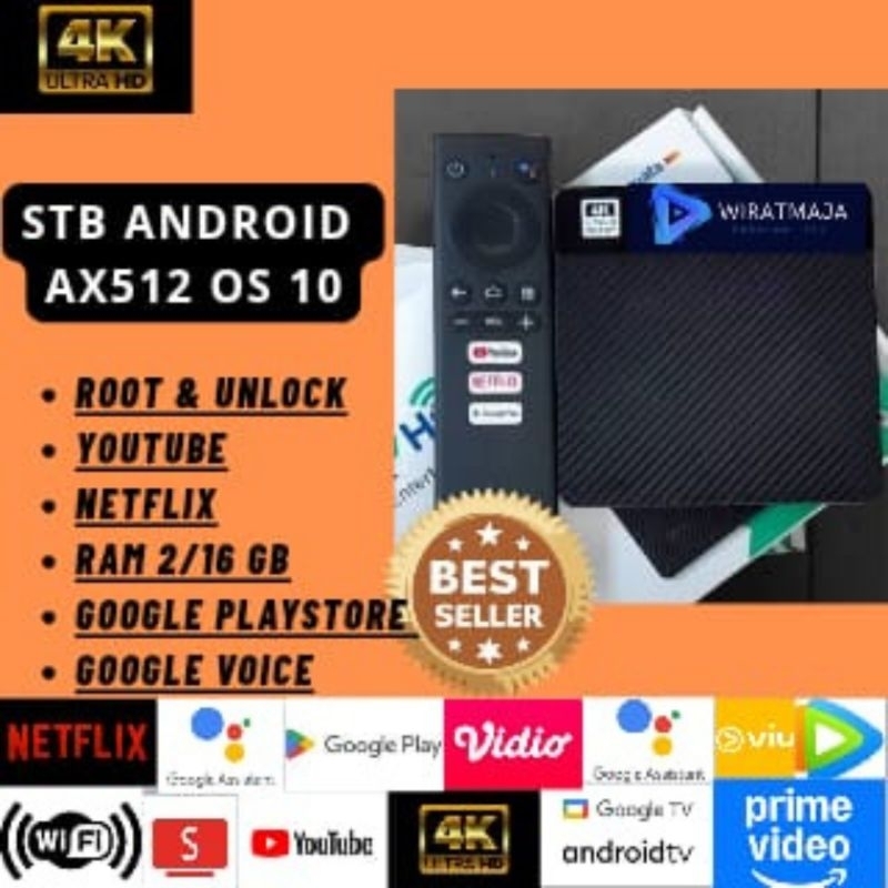 STB AX512 ANDROID 10 4k UHD NETFLIX UNLOCK & ROOT (FULL APLIKASI)