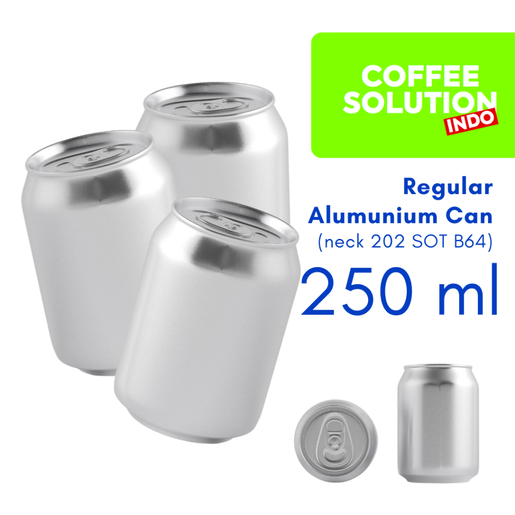 

BEST PRICE! Kaleng CAN ALUMUNIUM / Regular Can 250ml neck 202 SOT B64 - 250 ml, Regular 290 pcs