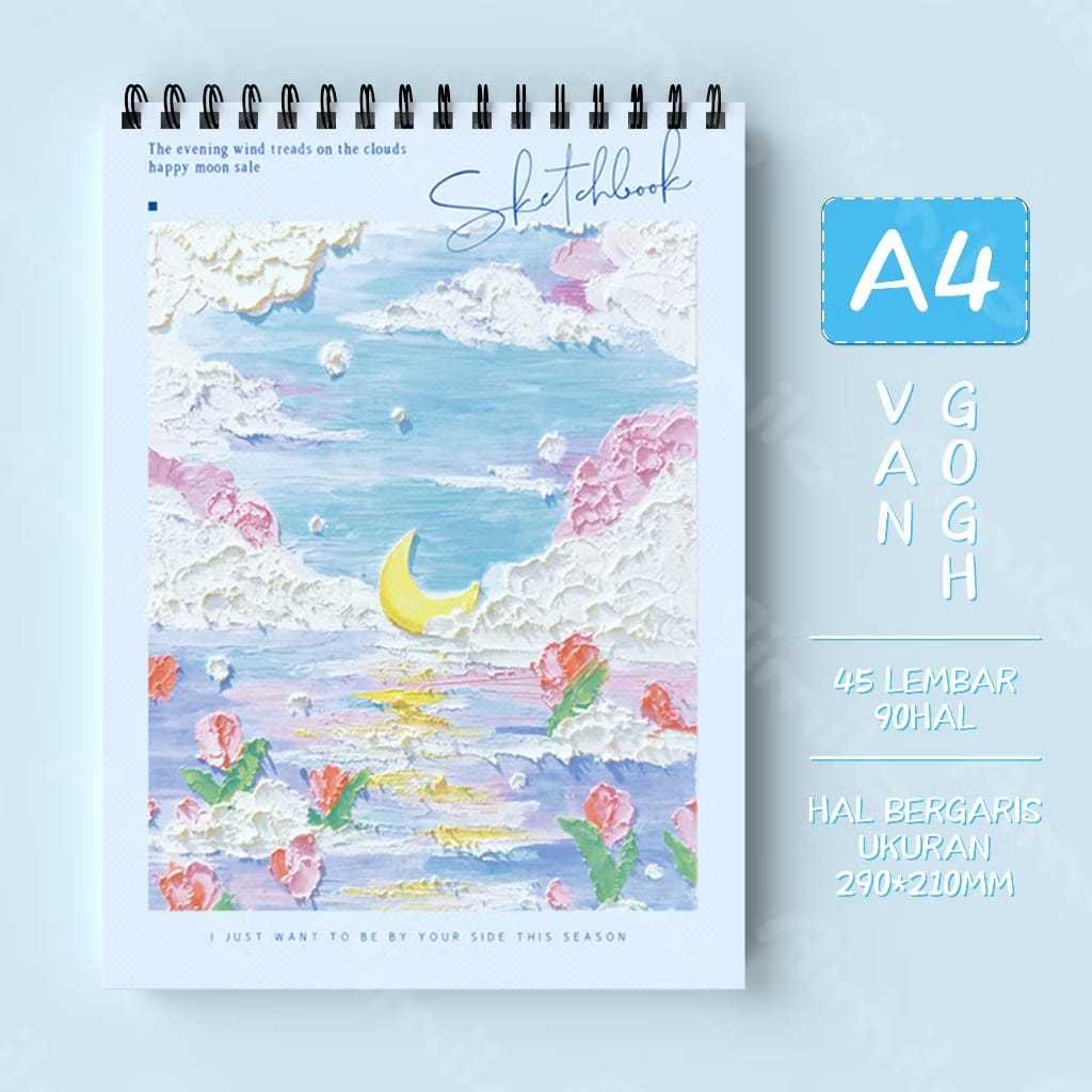 

Sketchbook A4 Estetik 45 Lembar 90 Halaman Jilid Spiral Kertas Cream 113gsm Buku Gambar Vertikal untuk Sketsa Desain dan Catatan