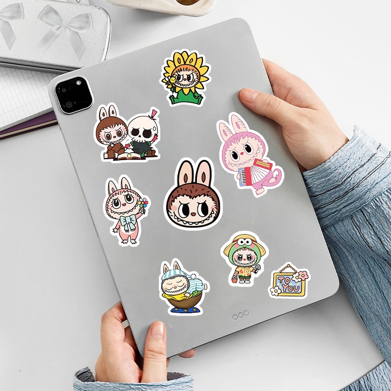 

RB Stiker Labubu Aesthetic Paper Vinyl Anti Air Aksesoris Laptop Buku Tumbler/ Lucu Motif Kartun DIY