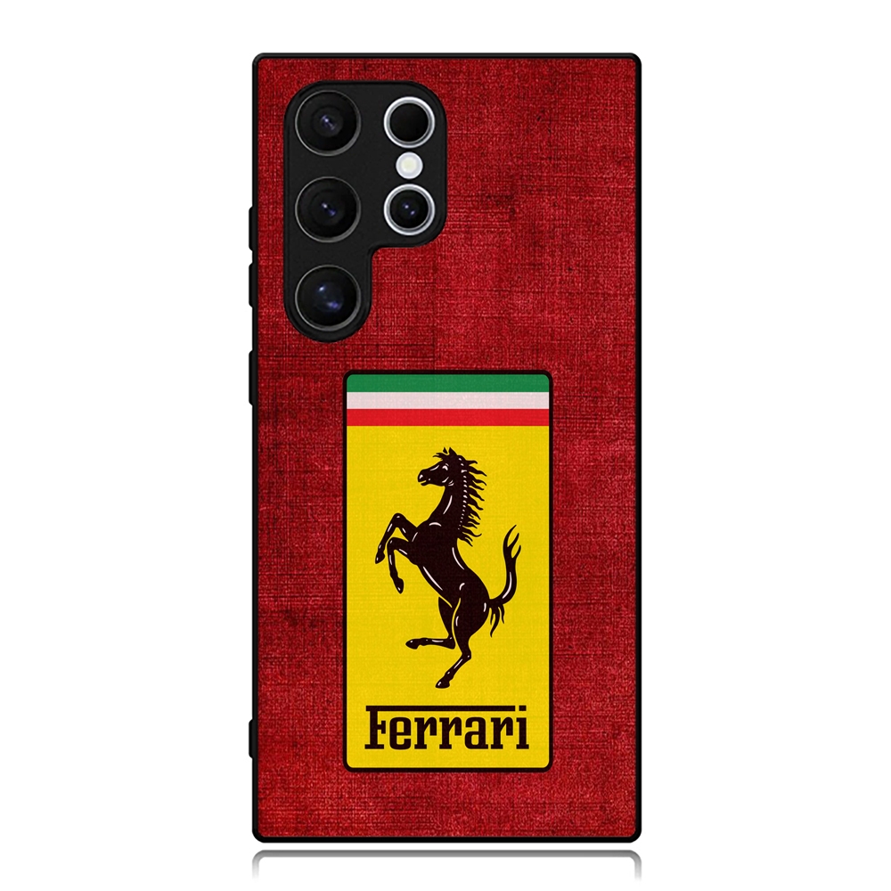 Phone Case Samsung S25 S24 S23 S22 S21 S20 S10 Ultra Plus Fe Custom FERRARI Logo