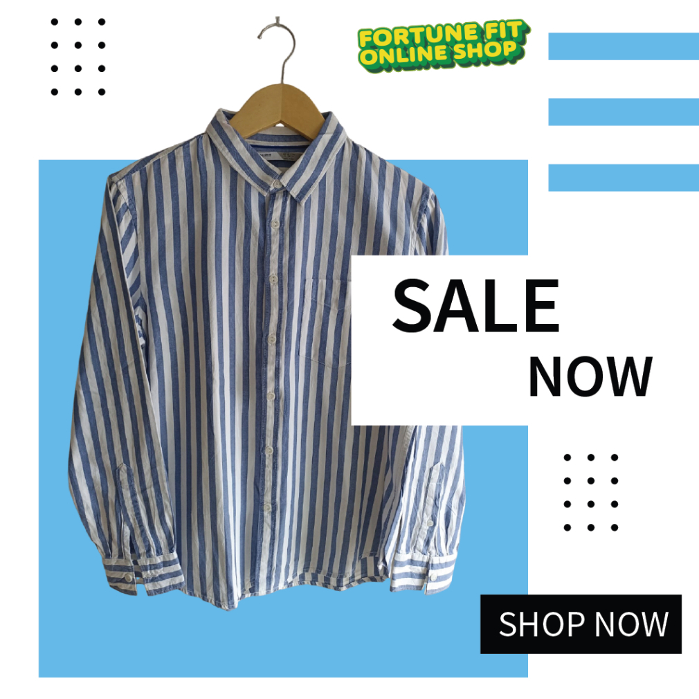Kemeja Pria Kemeja Pria Branded Kemeja Garis Garis Pria Bershka Second