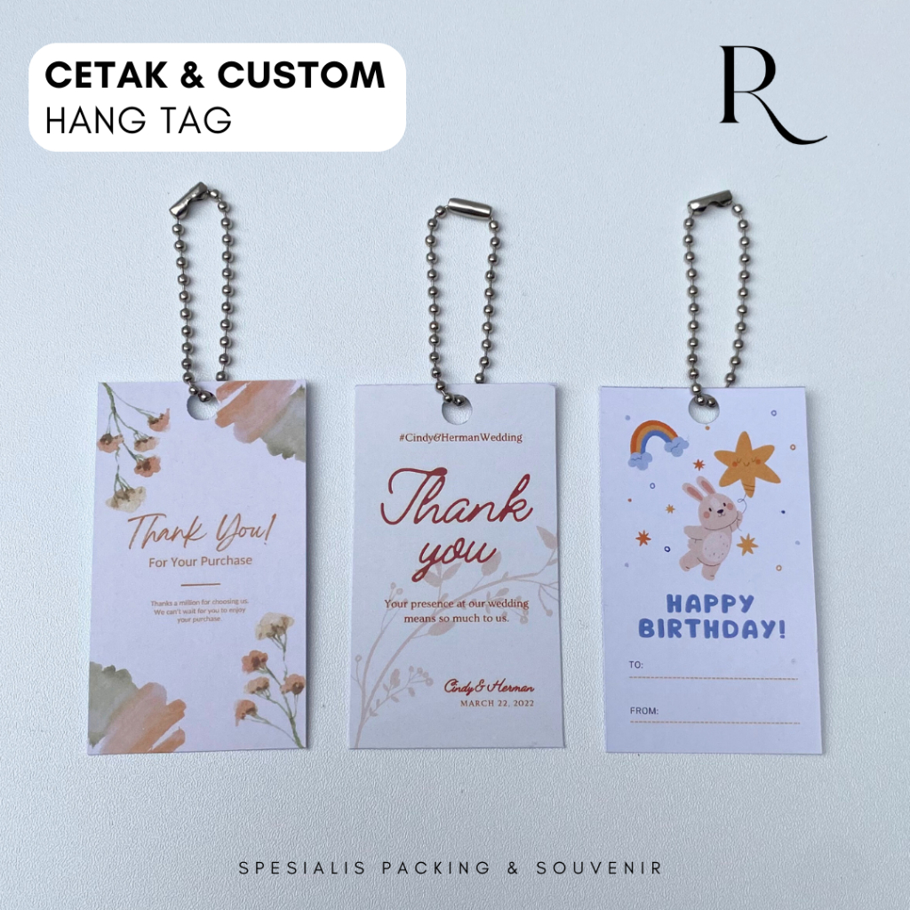 

Hang Tag Cetak Custom | Print Gantungan Label | Custom Logo Souvenir Suvenir | FREE BALL CHAIN