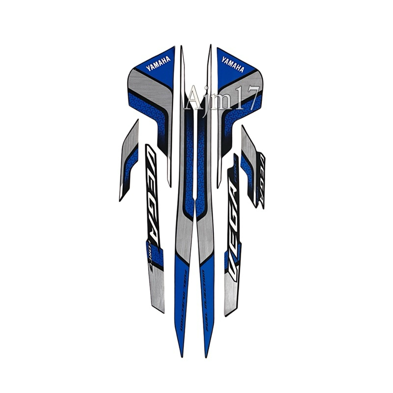 STIKER STRIPING MOTOR VEGA FORCE 2021 HITAM BIRU