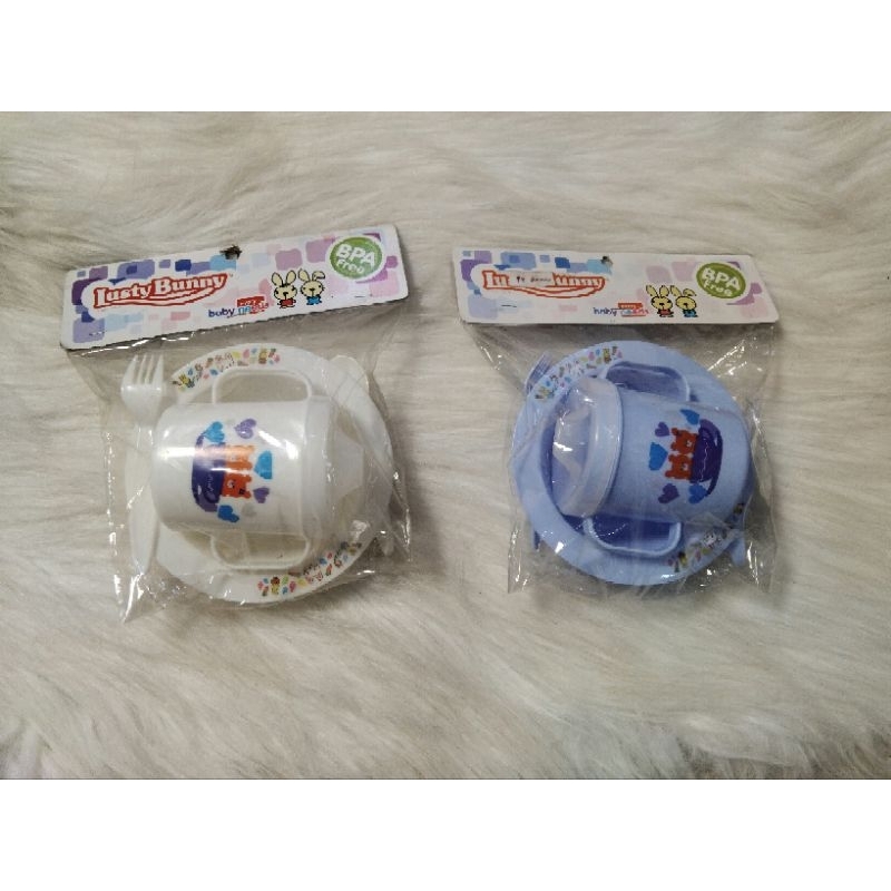 Lusty bunny piring makan set  bayi