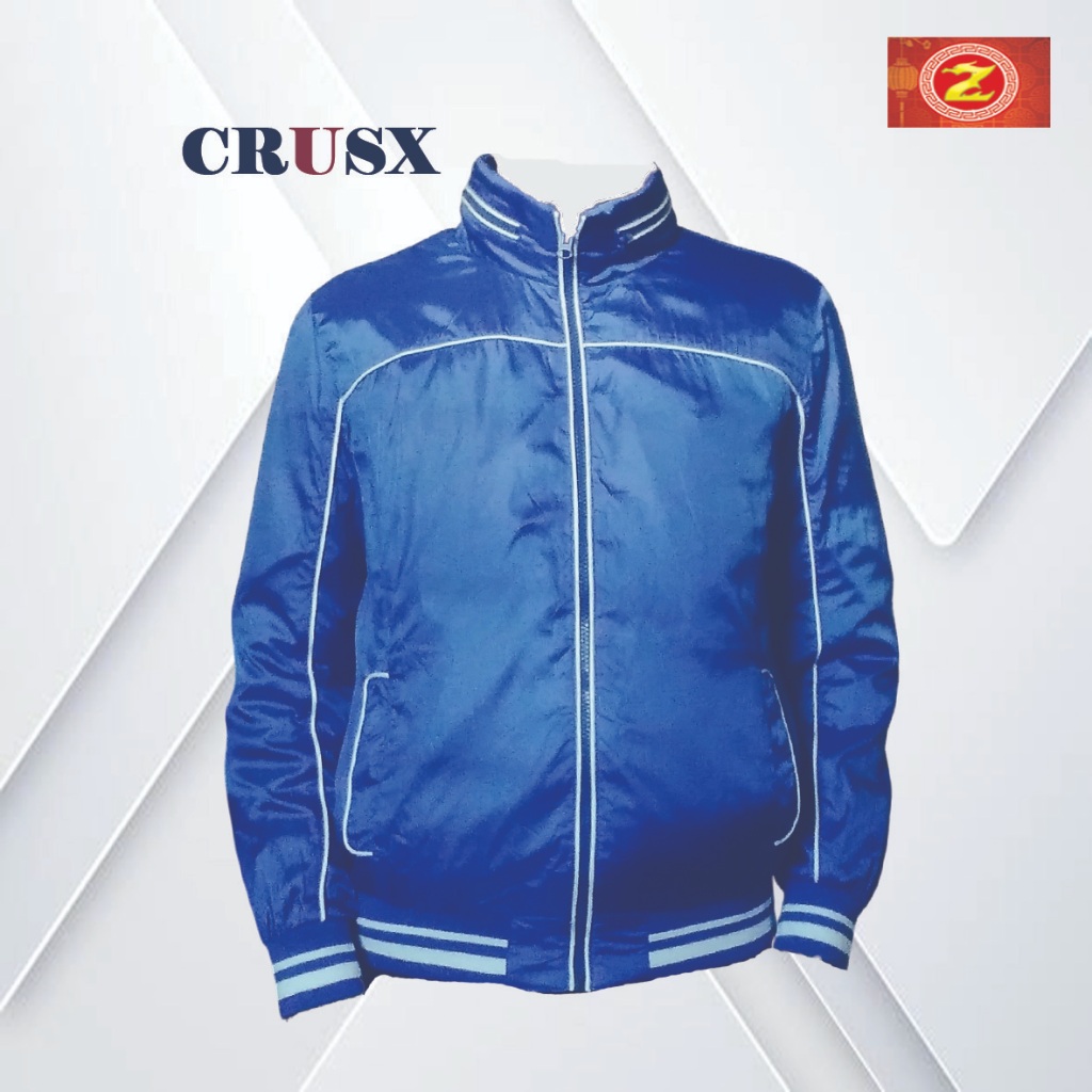 JAKET CRUX/JAKET BASEBALL/JAKET PARASUT/JAKET GYM/JOGGING/SEPEDA/KPOP/HIP HOP/INDIEST/BIRU