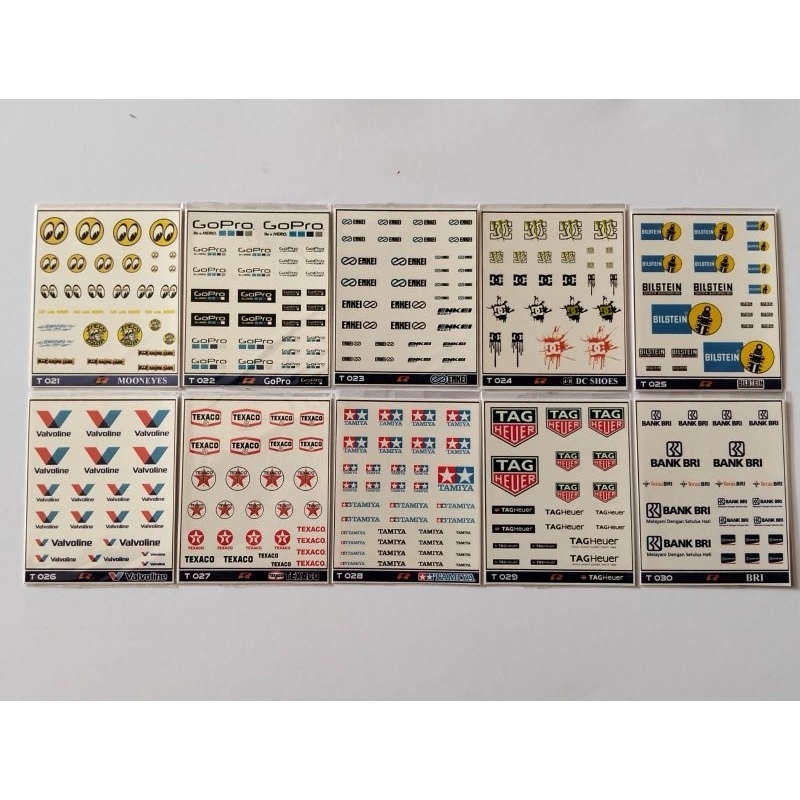 Decal Hotwheels Transparan Mooneyes,Texaco,Tamiya,BRI