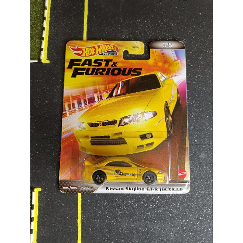 Hot Wheels Premium Fast and Furious Nissan R33 Kuning