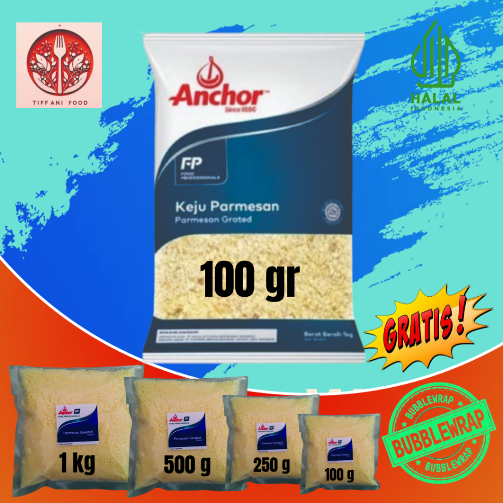 

Parmesan Cheese Anchor Repack 100g / Keju Parmesan Bubuk / Parmesan / Keju