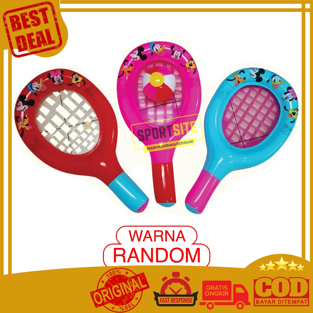 Mainan Balon Raket Tiup Permainan Badminton Bola Raket Mainan Anak Inflatable Balloon Toys Racket Ba