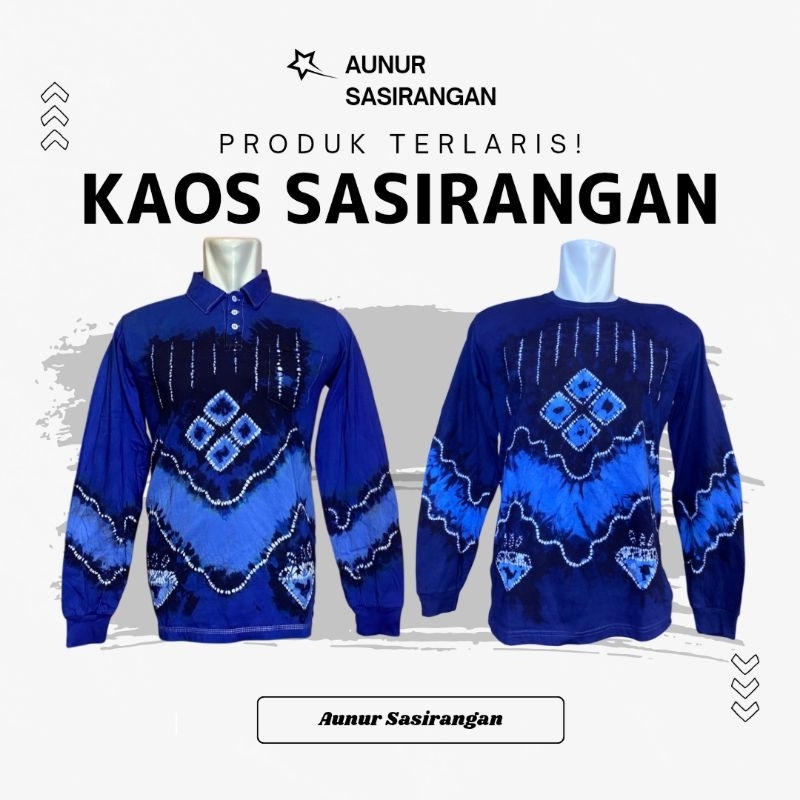 KAOS SASIRANGAN Kerah/Lengan Panjang COTTON COMBED Pria & Wanita