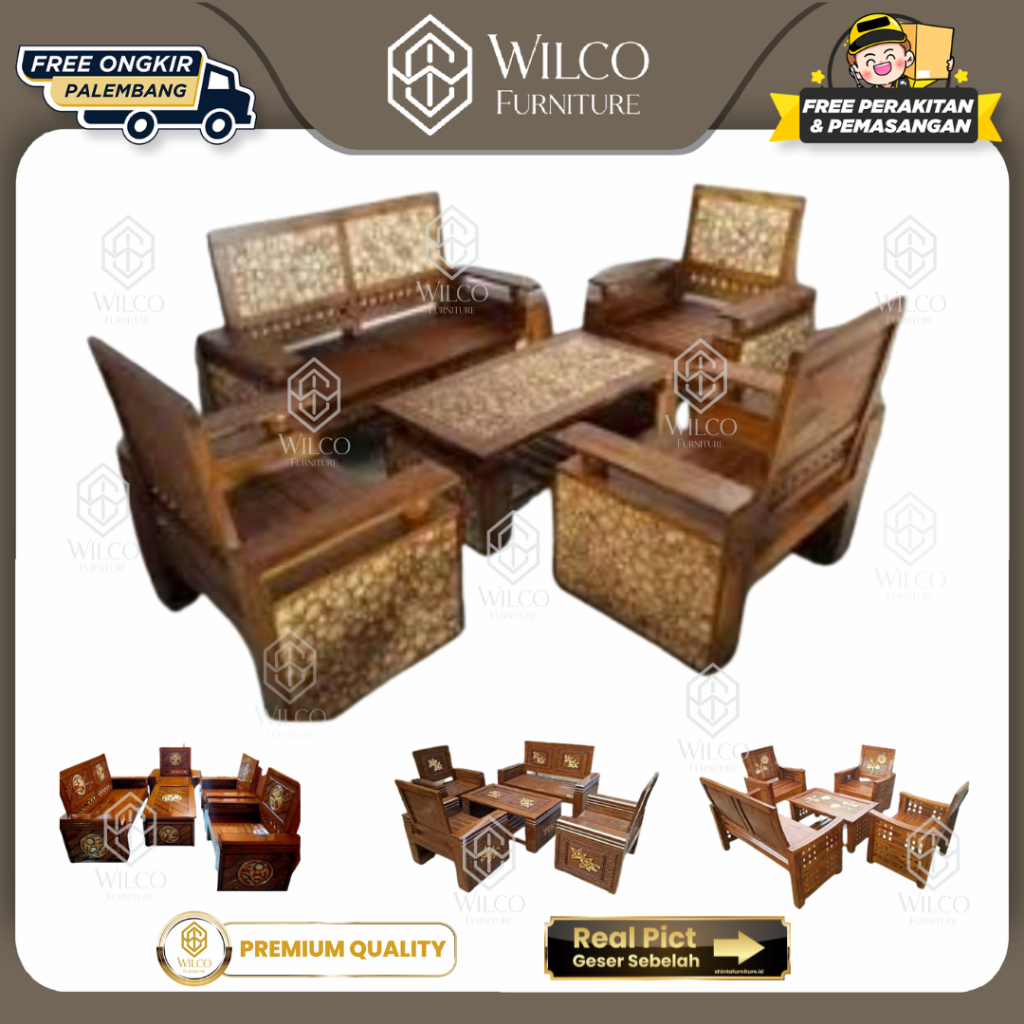 Kursi Tamu Jati Minimalis Ukir 2111 Sofa Jati Ruang Tamu /Kursi Jati Murah Palembang