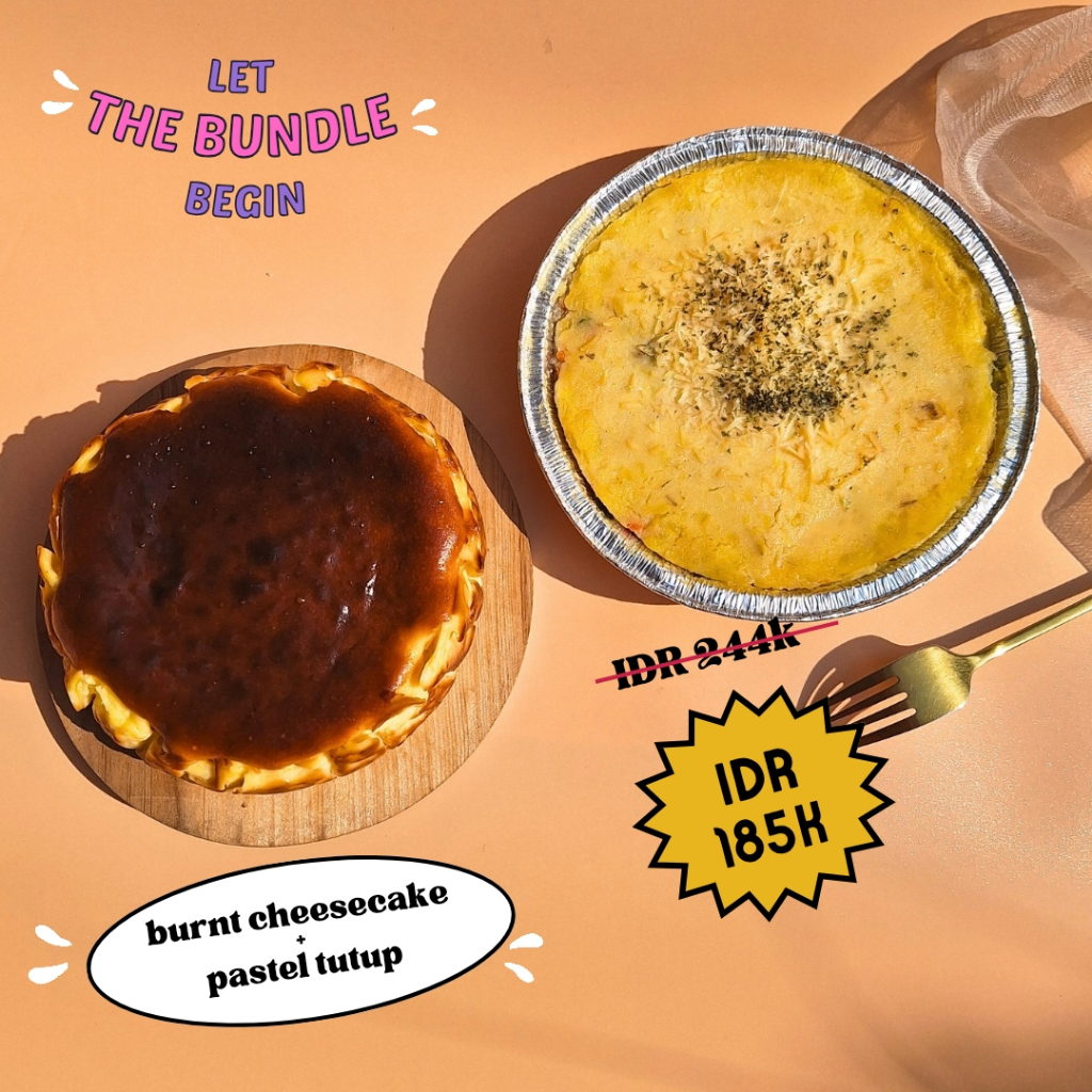 

Kue Oy Bundle Promo - Burnt Cheesecake & Pastel Tutup - Birthday Cake Hampers Ulangtahun