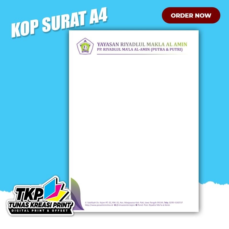 

KOP SURAT DIGITAL PRINT UKURAN A4 HVS 80 GR / RIM
