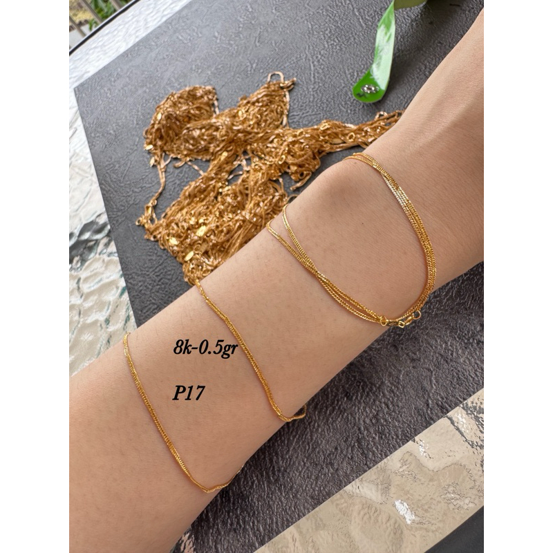 Gelang rantai hollo emas gepeng 0.5 gram