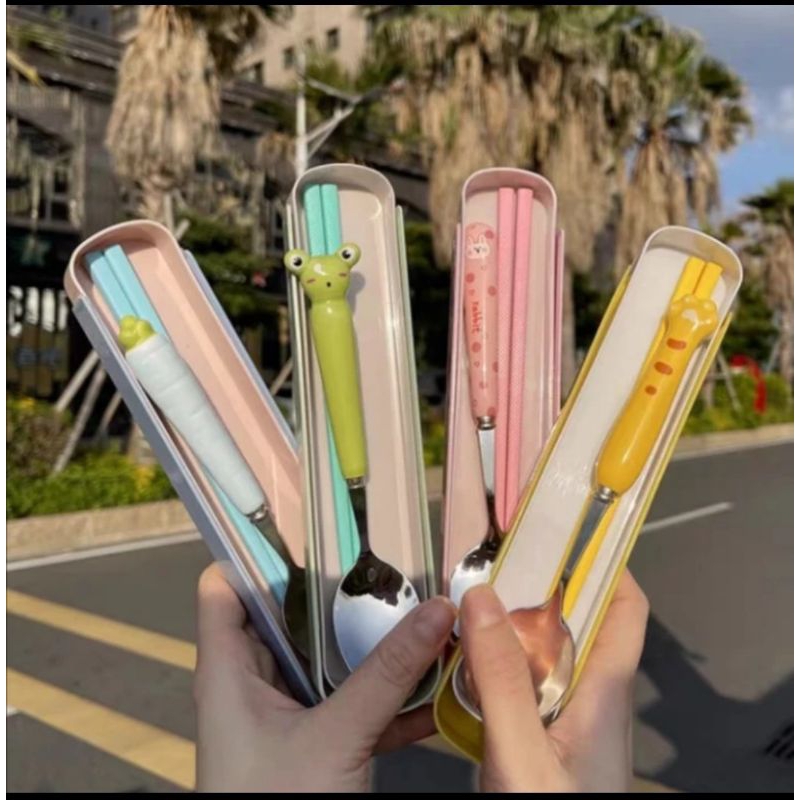 HMO - Sendok Sumpit Anak Set Motif Lucu Unik