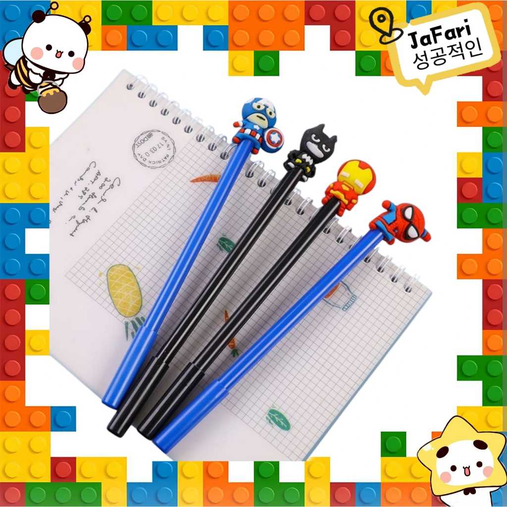 

Paket 4 Pena batman, spiderman, captain america, Ironman | writing pen cute lucu [ JAFARIKIDS ]
