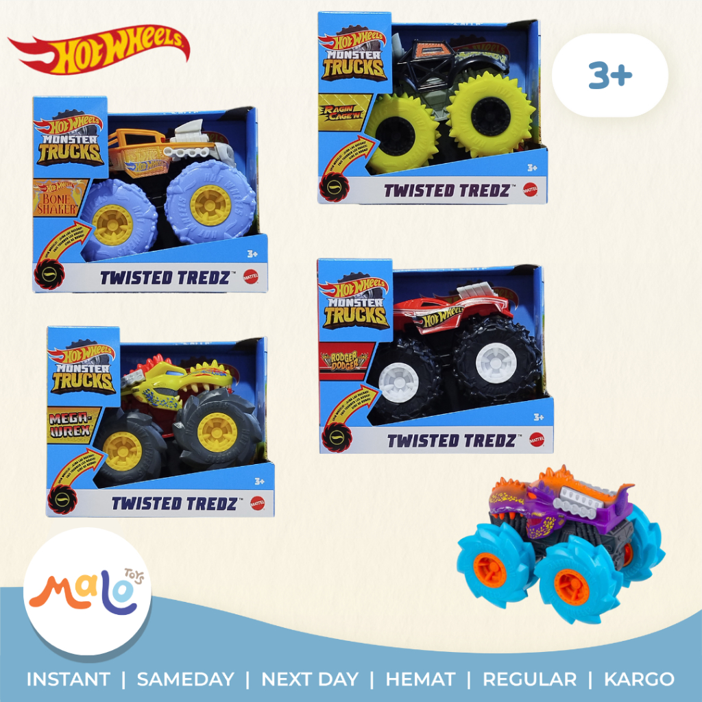 MALOTOYS - HOT WHEELS Monster Trucks [ORIGINAL] MATTEL Entertaiment Ninja Turtle Twisted Treds Mobil