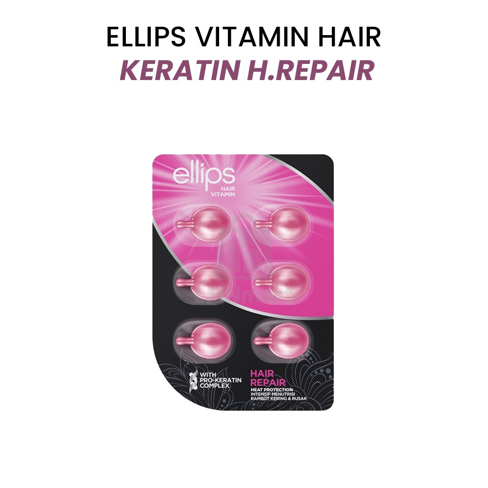 ELLIPS Vitamin Rambut Hair Repair 1ml 6pcs – Perawatan Rambut Kering Rontok & Rusak