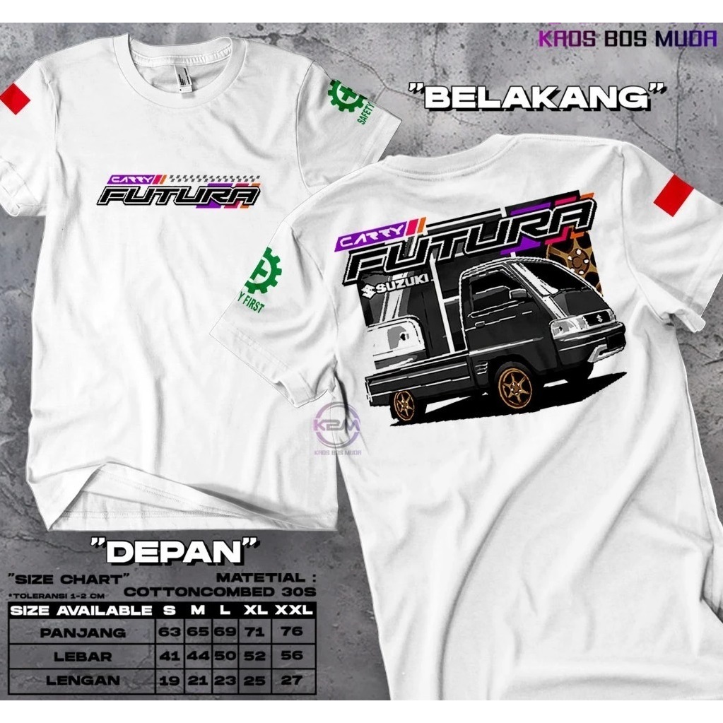 Kaos Mobil Suzuki Carry Futura Pickup Modifikasi- kaos Distro motif kata  Mobil Suzuki Carry Futura 