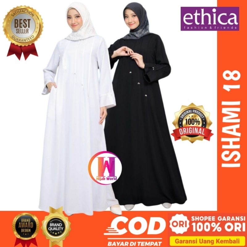 ETTHICA Ishami 18 Baju Gamis Hitam Polos Baju Gamis Putih Polos Gamis Umroh Gamis Haji Baju Gamis Um