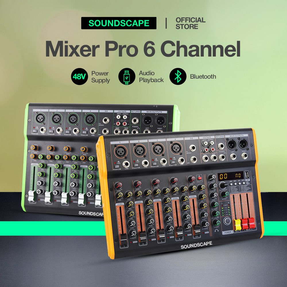 Soundscape 4/6 channel mixer /mixer audio/99dsp digital mixer 6 saluran murah profesional/soundcard/
