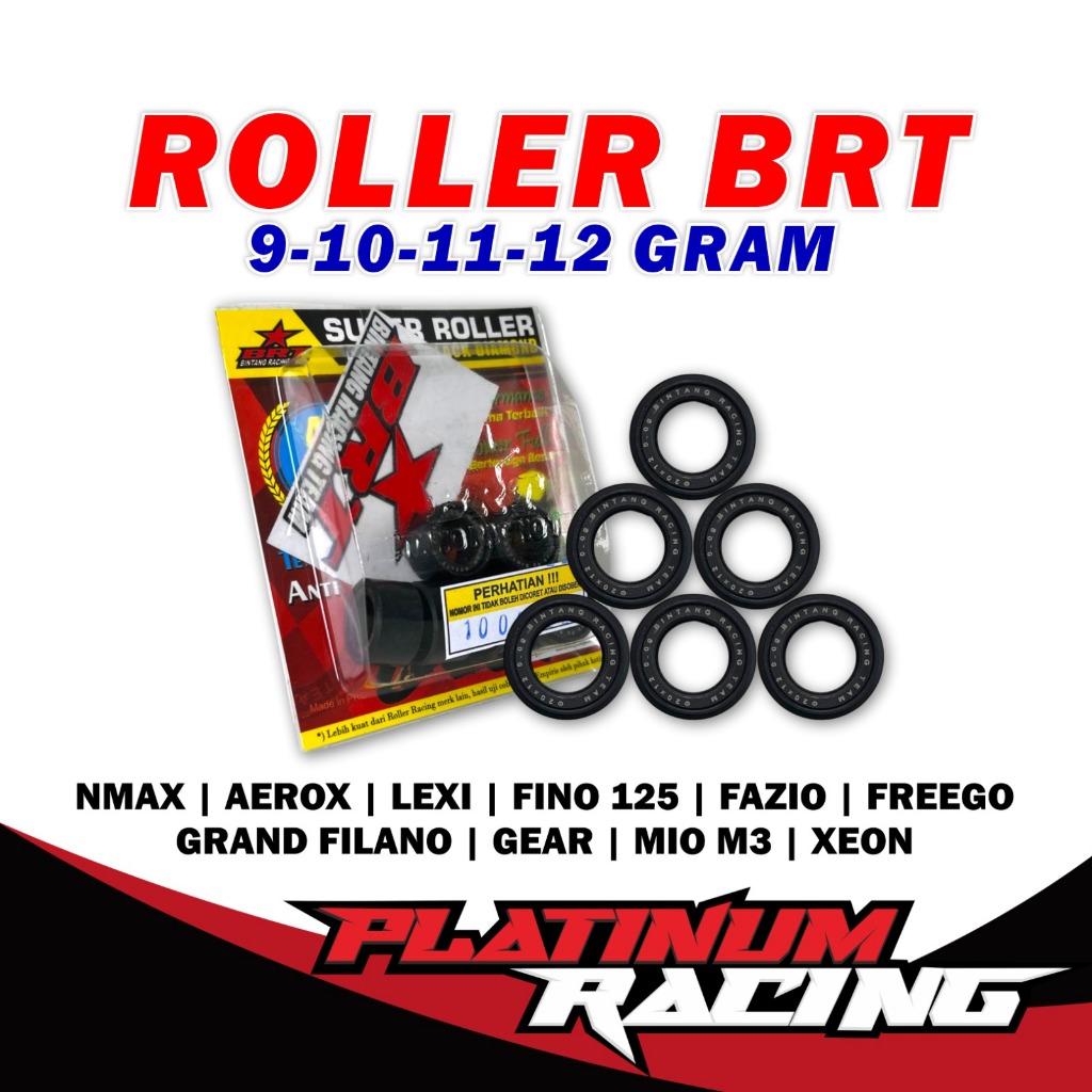 Roller BRT - Nmax ROLLER Racing BRT racing Black Diamond Roller Ukuran 9 dan 11 gram Platinum Racing