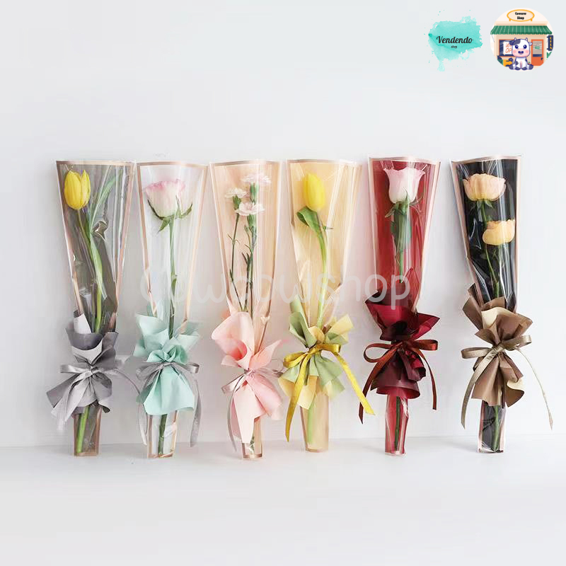 

(50 Lembar) Plastik Single Flower / Single Stalk Rose / Bungkus Plastik Bunga Satuan / Bunga Wisuda