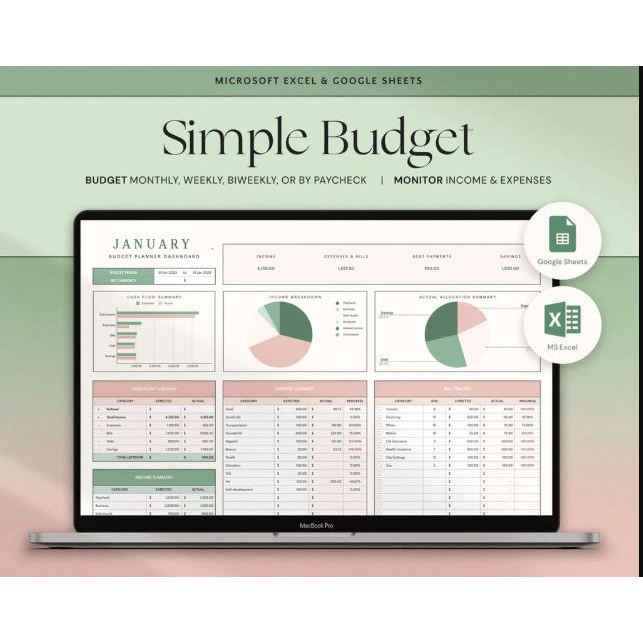 

Simple Budget Template (Template Keuangan Pribadi)
