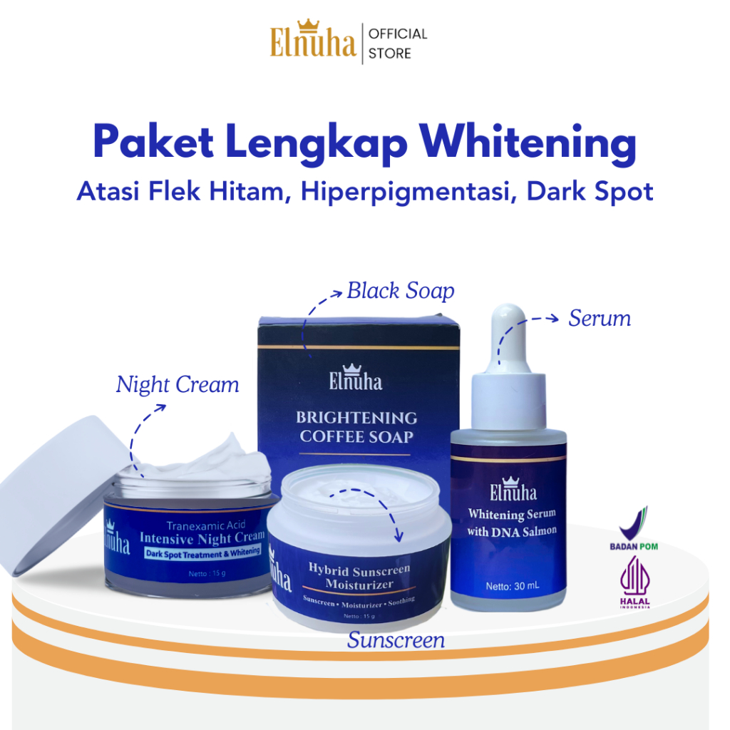 Paket Cream Penghilang Flek Hitam di Wajah, Serum Flek Hitam Membandel, Paket Skincare BPOM dan Hala