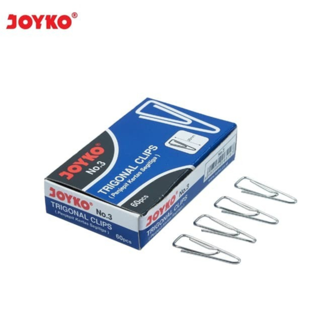 

Trigonal Clip Joyko No.3 isi 60 / Paper Clip Joyko No. 3 / Penjepit Kertas / Clips Kertas segitiga