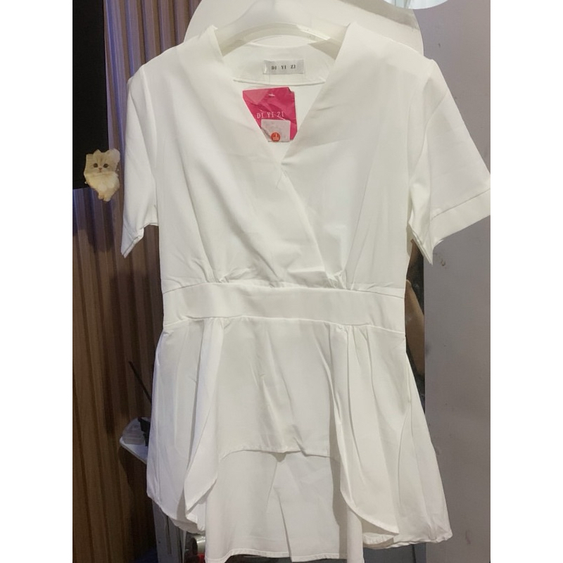 Preloved new top white kimono