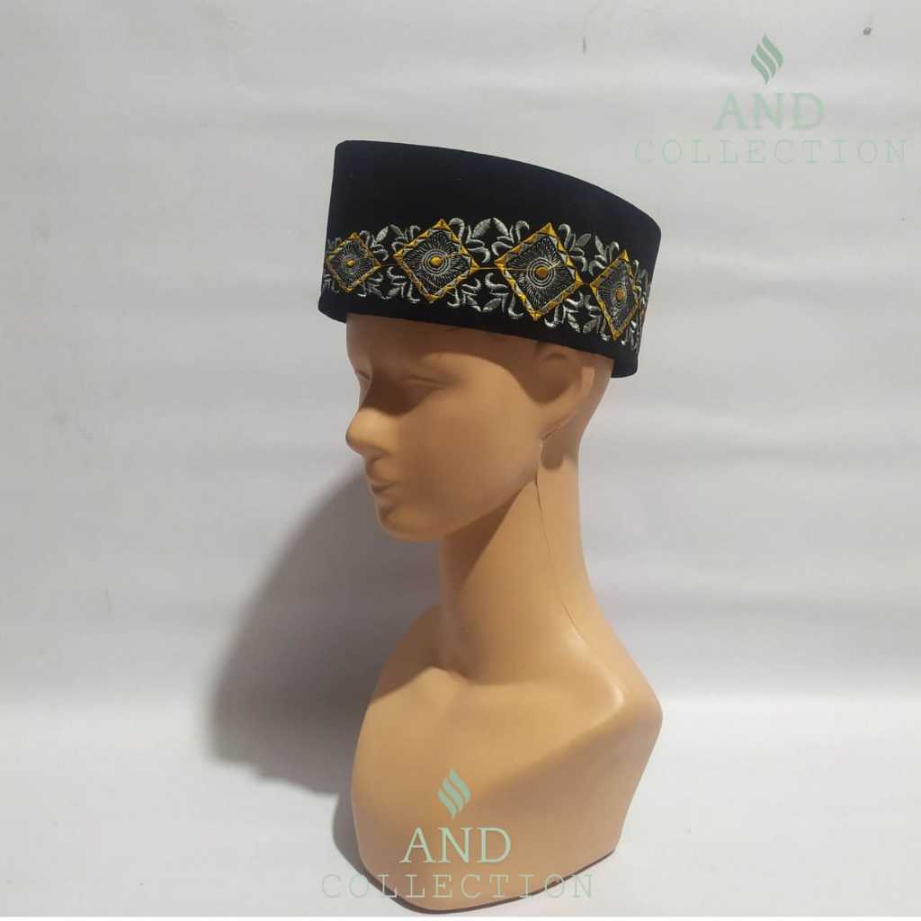 peci songkok hitam bordir nasional presiden anak dan dewasa