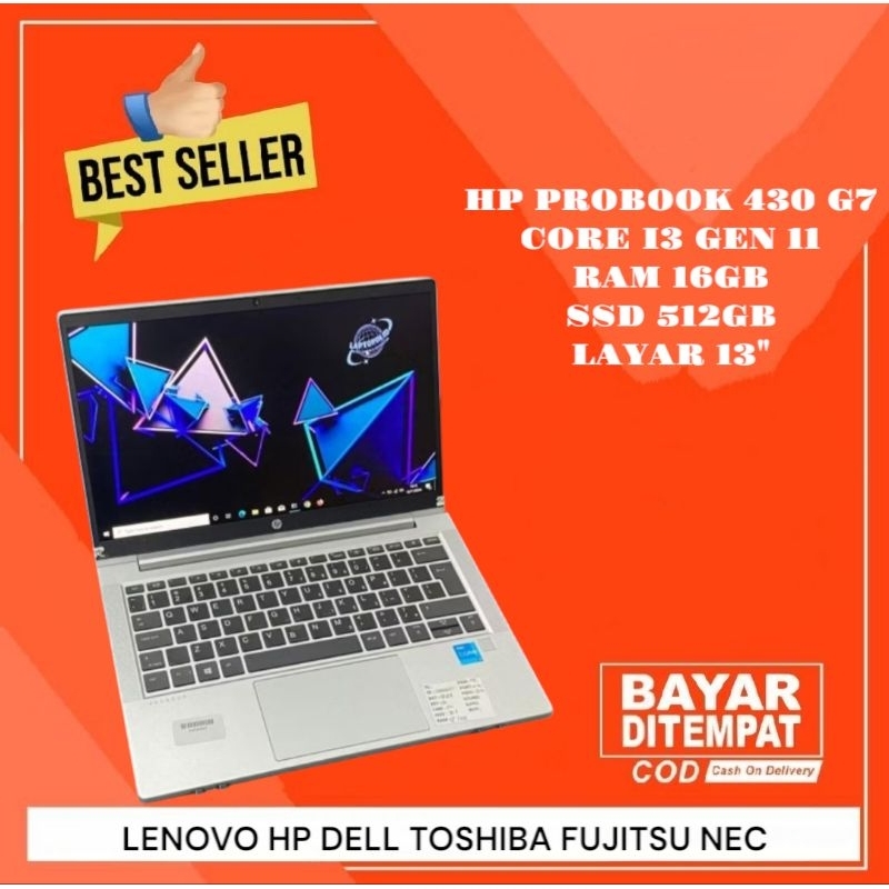 Laptop Hp Probook 430 G8 Core i3 Gen11 Ram 16GB SSD 1TB