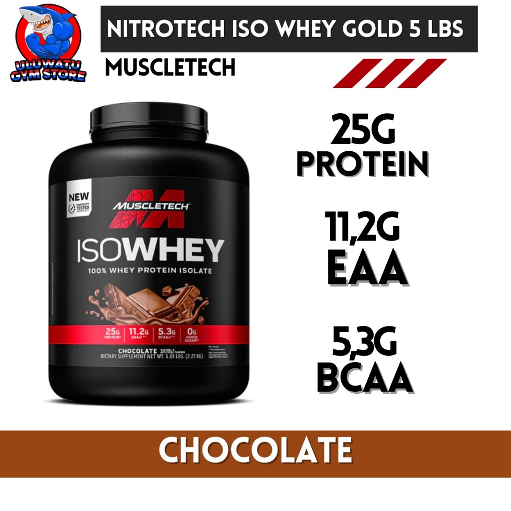 

MUSCLETECH ISO WHEY - 100% Whey Protein Isolate 5 lbs 5lb