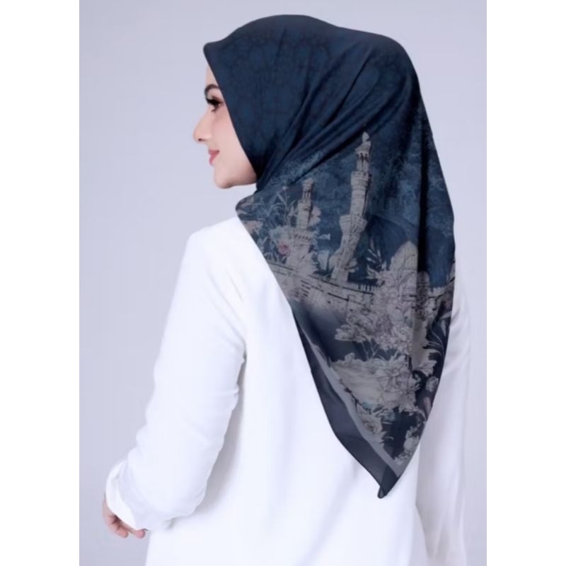 Mandjha Scarf Ivan Gunawan Fashion Original Hijab Motif Egypt Midnight Blue,Produksi juga Black,Cool