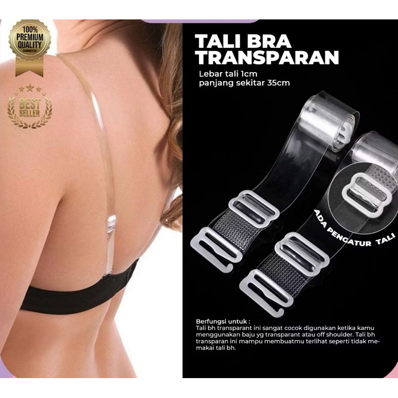 Tali Bra Transparan / Tali BH Silicone /Tali BH Bening Invisible Bra Super stretch Strap Bra Premium
