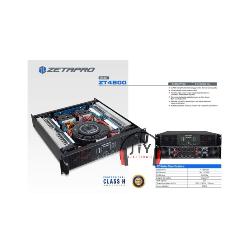 Power Zetapro 4 Channel Class H ZT-4800 New ZT4800 ZT 4800 Original