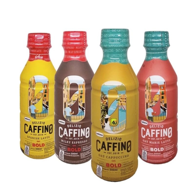 

Delizio Caffino Kopi (1 dus isi 12 pcs) SPANISH LATTE/ OAT MARIE LATTE coffee botol 200 ml