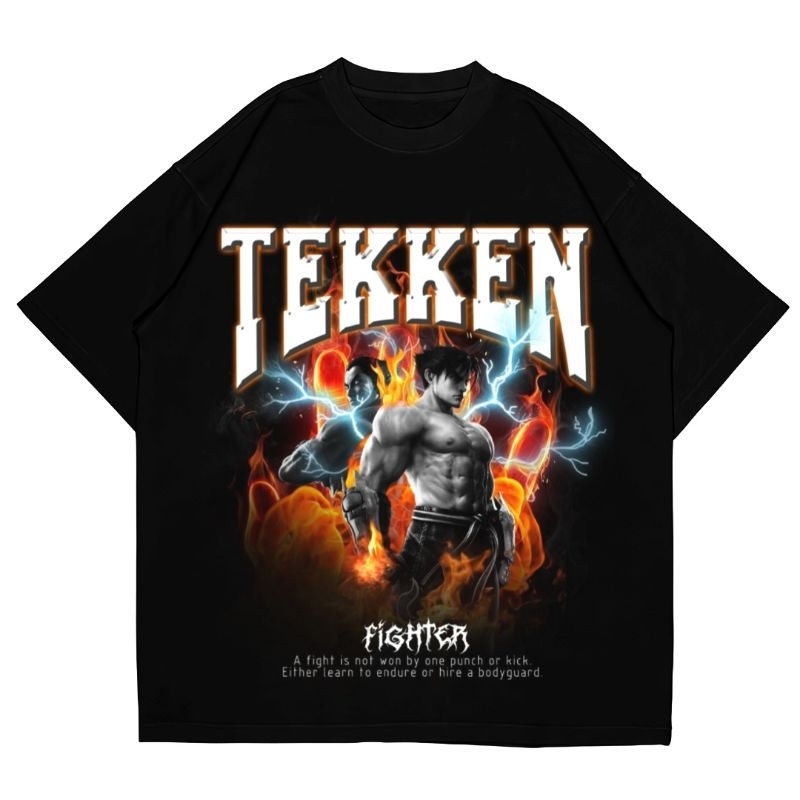 T-SHIRT TEKKEN 5 BLACK | KAOS UNISEX VINTAGE TEKKEN | BAJU MOTIF PRINT