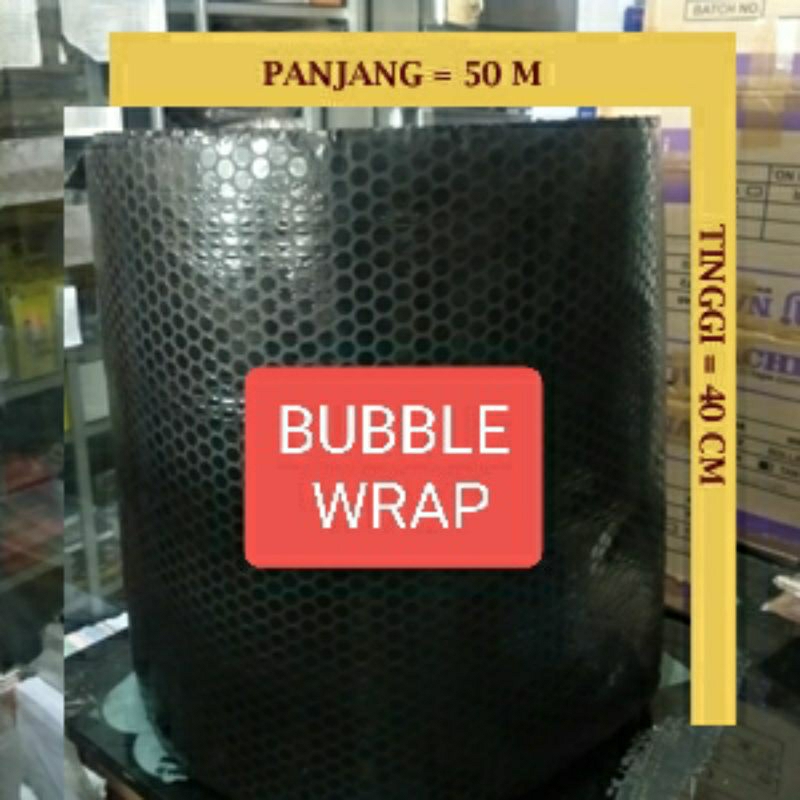 

Bubble Wrap 40cm x 50 meter HITAM