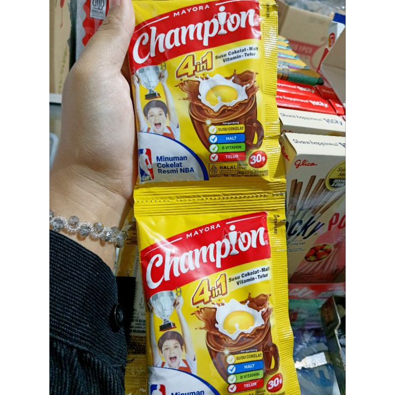 

susu cokelat champion renceng