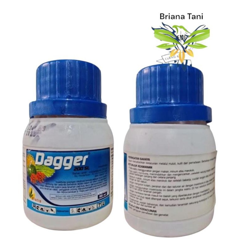 Dagger 200SL 60 ml Insektisida Imidakloprid 200 g/l Untuk Wereng Coklat Thrips Kutu Daun Biotis Conf