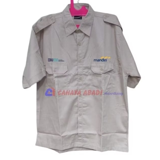 Kemeja BUMN Bank Mandiri Krem Seragam BUMN Bank Mandiri Krem Baju BUMN Bank Mandiri Krem